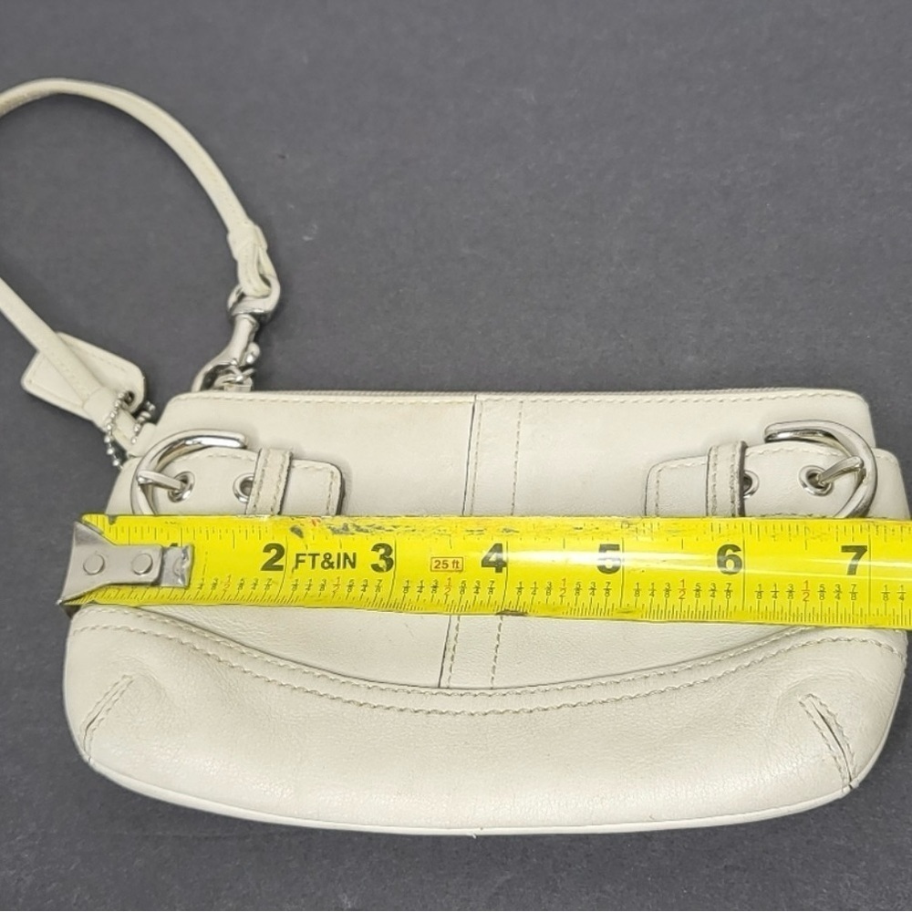 Coach Cream Leather Wristlet - Picture 3 of 4